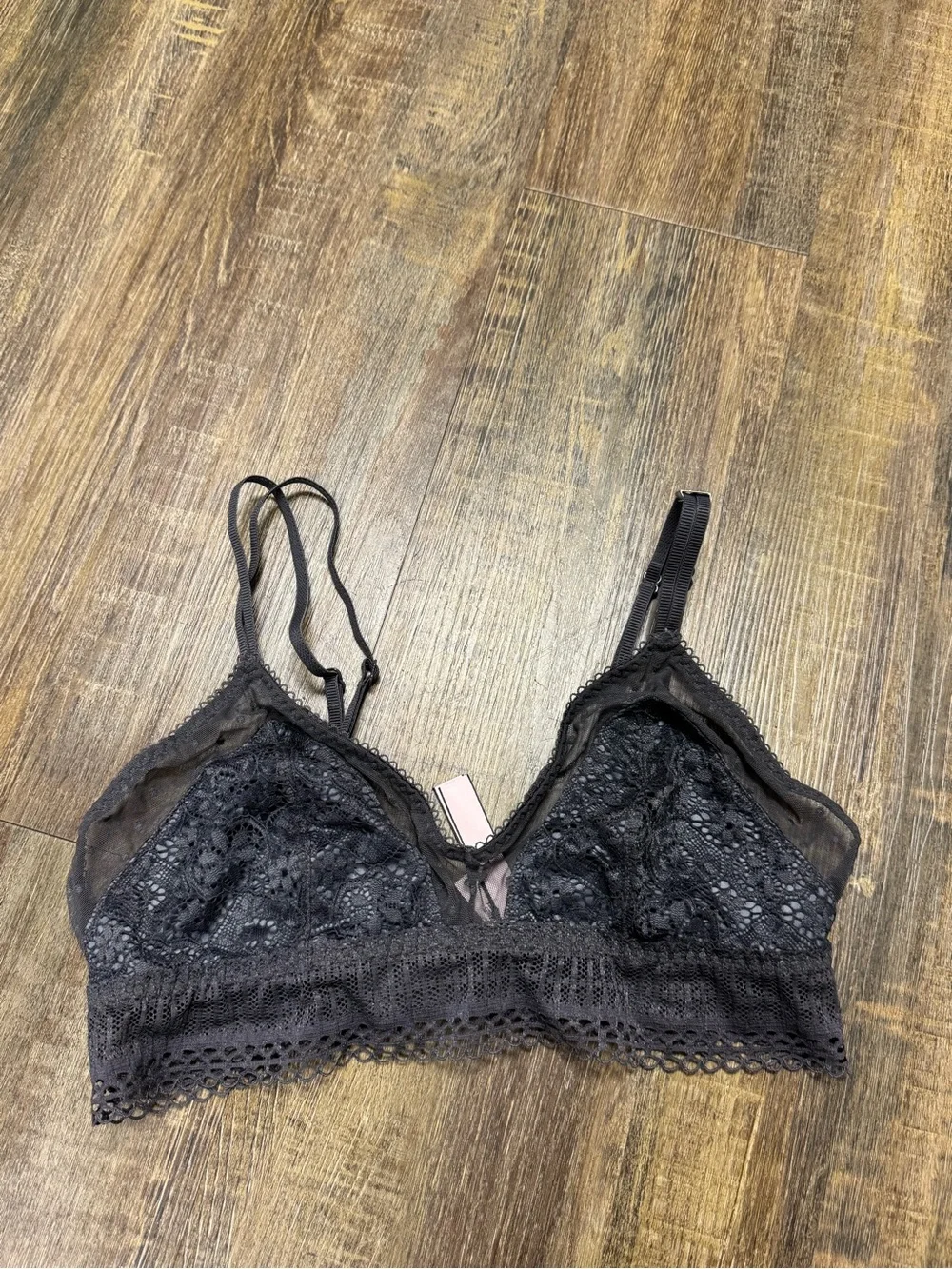 Victoria’s Secret Lace‎ Bralette with Sheer Panels - Gray